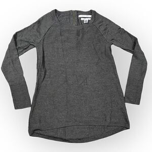 Max Studio Extrafine Merino Wool Waffle Texture Zip Back Sweater, Women’s Small